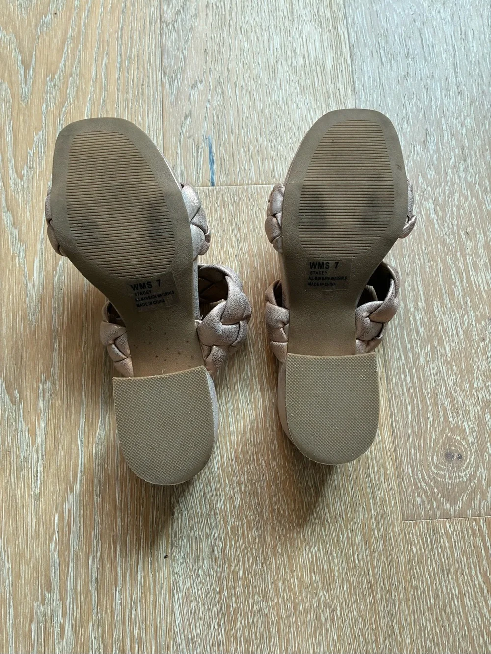 DV Dolce Vita Stacey Braided Slide Sandals Rose Gold Sz 7